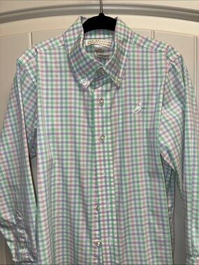 TBBC Boys Pastel Check Button-Down Shirt - Green/Pink/Blue